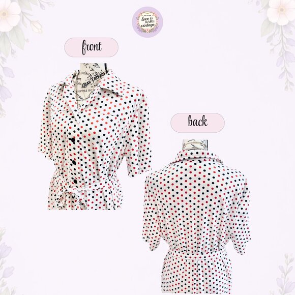 Vintage 1970s Polka Dot Midi Dress • Americana Knitting Mills Miami • HTF - Picture 4 of 6